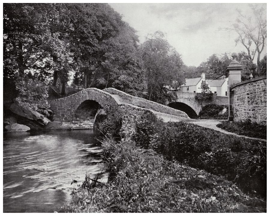 Auld Brig O' Keith, Banffshire, Scotland 1907 antique print in 11 x 14