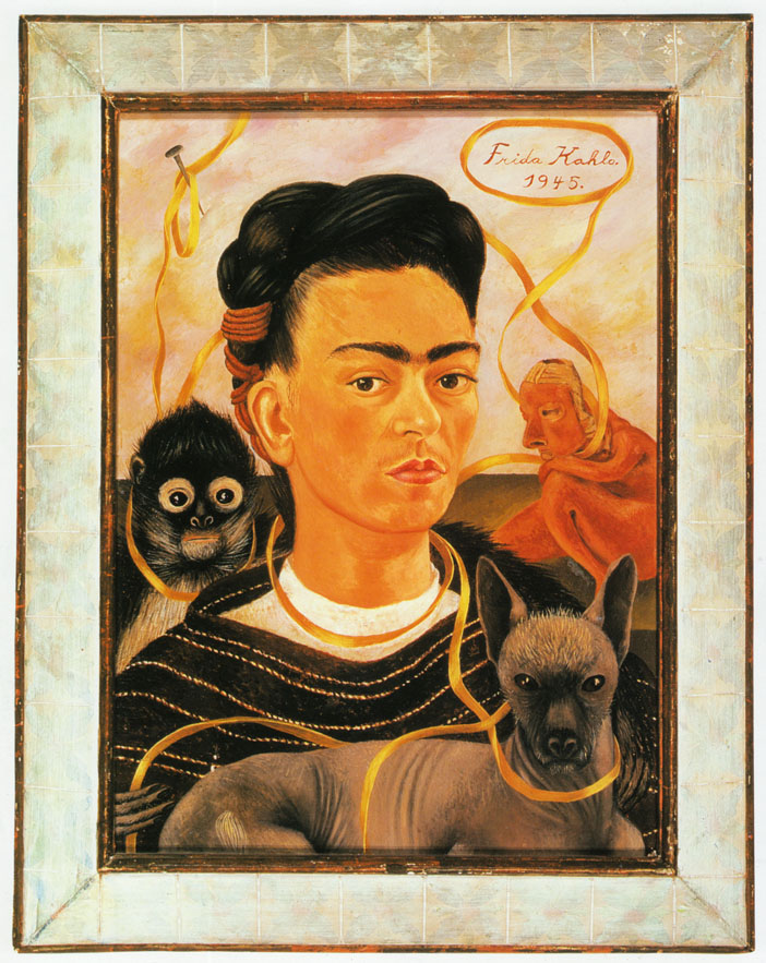 Self Portrait with Changuito Frida Kahlo print in 11 x 14 mount ready ...